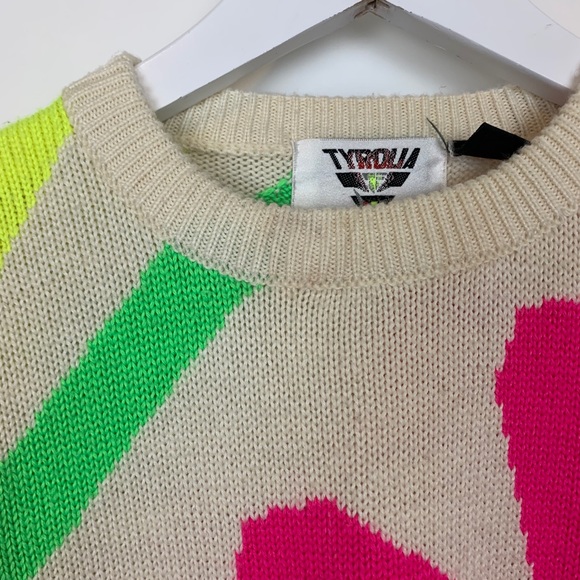 Vintage Tyrolla by Head 80’s Neon Abstract Sweater - Picture 2 of 10